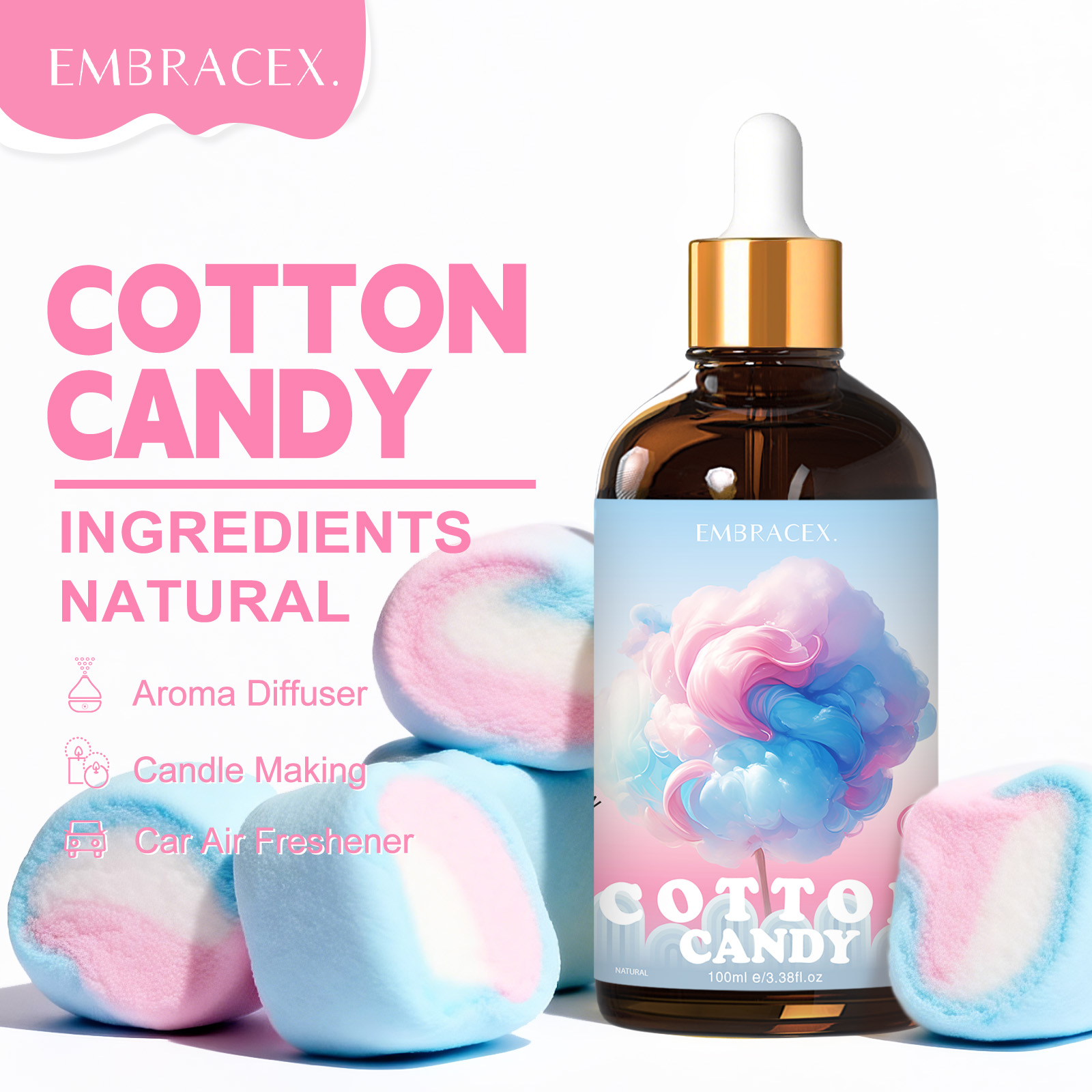 Candle Making Essential Oil - Óleos Aromáticos de Algodão Doce 100ml