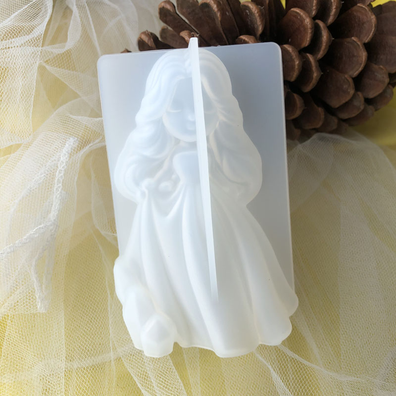 Candle Making Products - 3d bonito princesa silicone vela molde