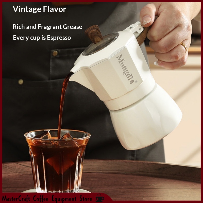 Pour Pot Aluminum - Cafeteira Moka Mongdio com Válvula Dupla,