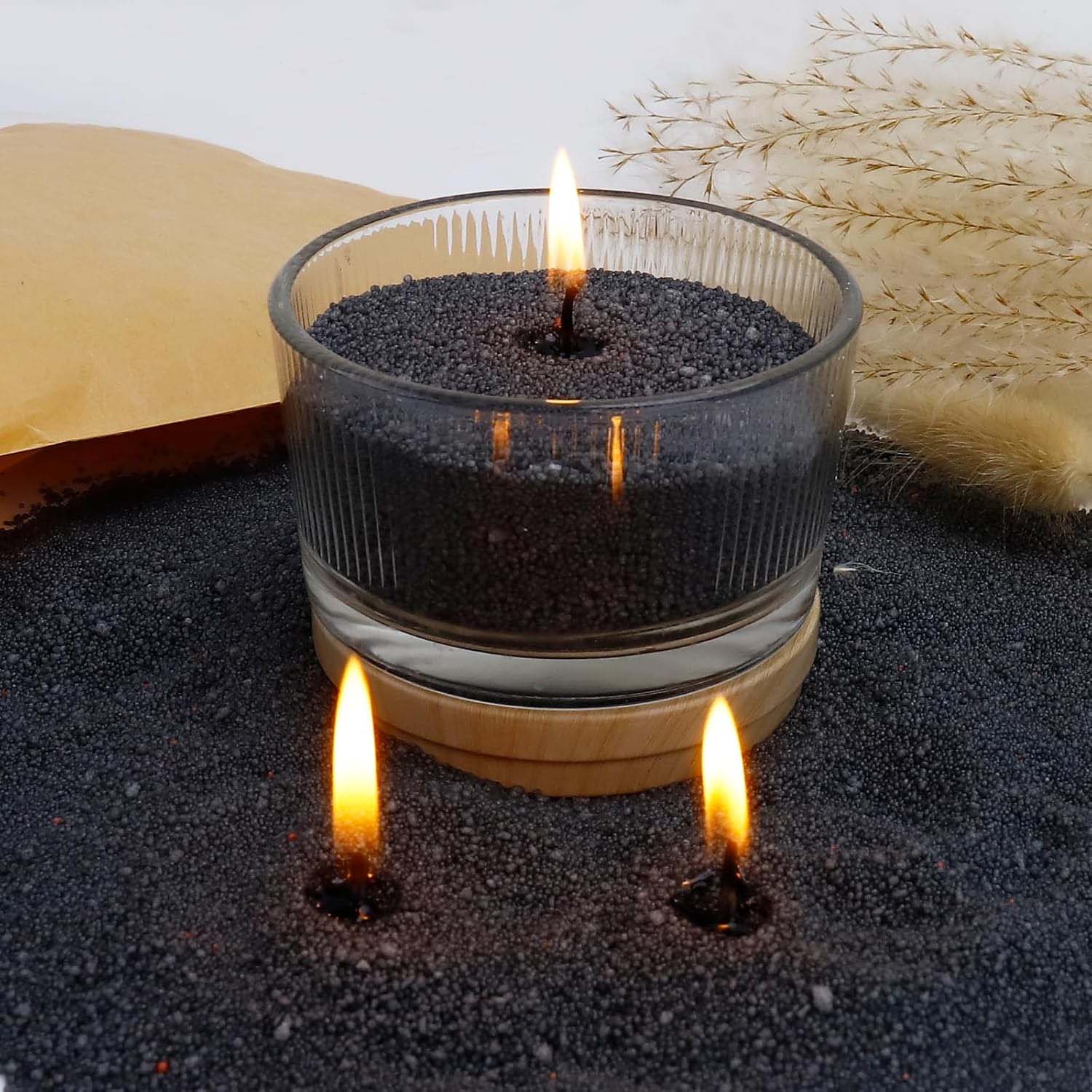 Candle Making Easy - Areia de Cera Preta com Pavio,