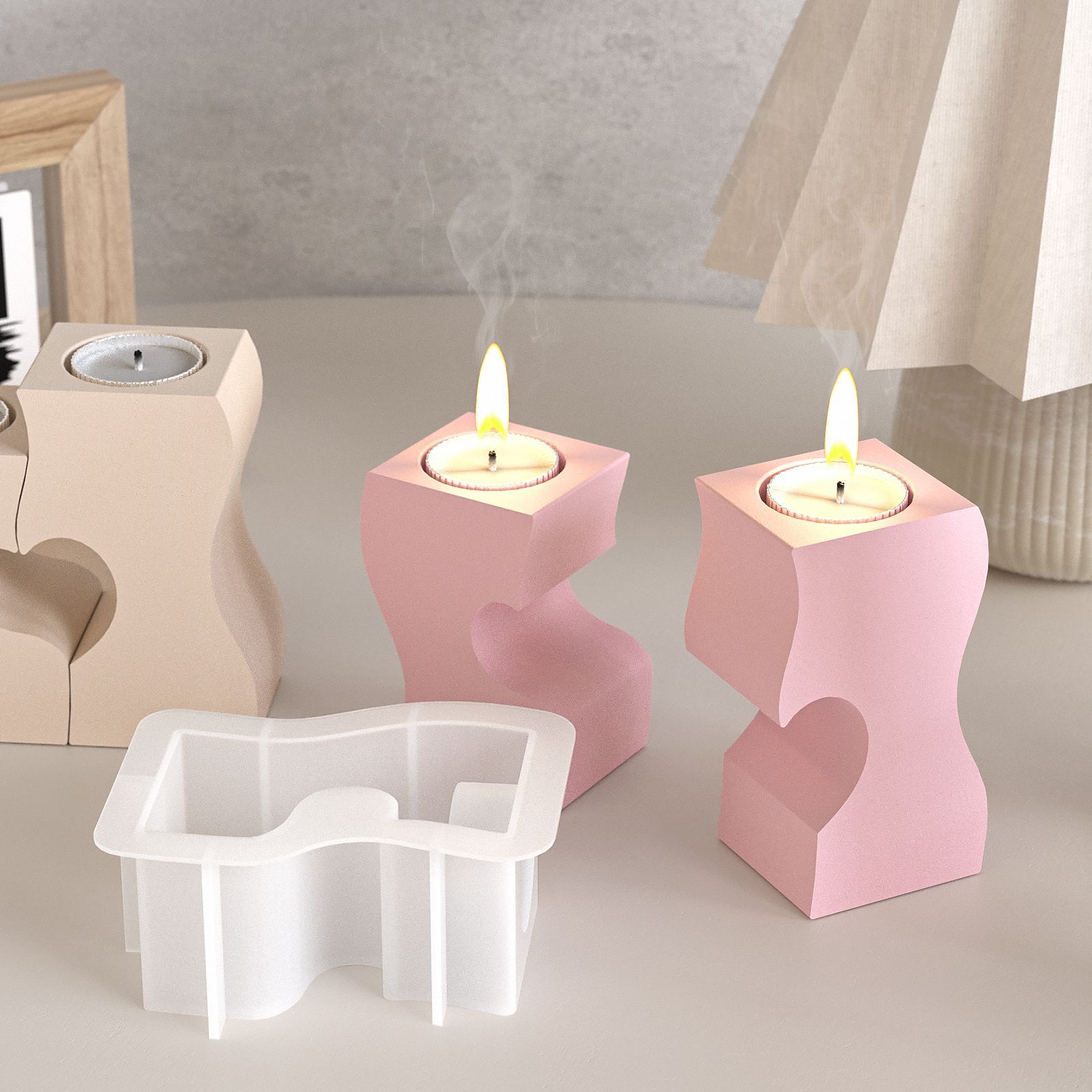 S coração castiçal moldes de s - Candle Making Products avaliação e preço